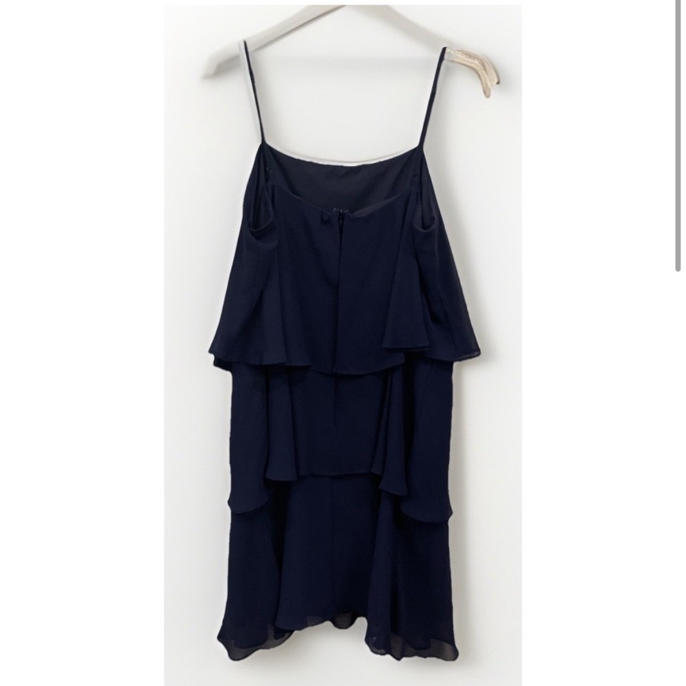 Sam Edelman Blue Tiered Chiffon Mini Dress Women's Size Medium Adjustable Strap